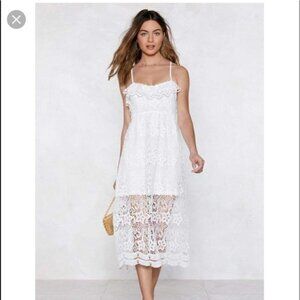 Nasty Gal White Lace Crochet Dress Size 4